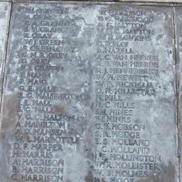 Durban Cenotaph_ 08 :: G - H Surnames