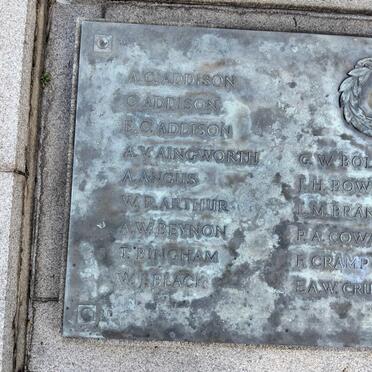 Durban Cenotaph_ 18 :: A - B Surnames