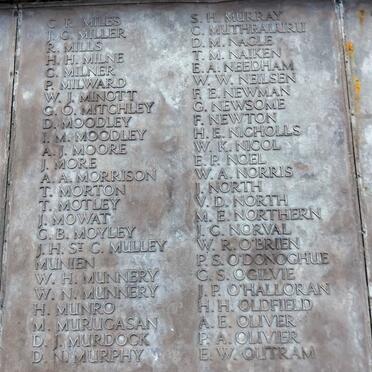 Durban Cenotaph_ 13 :: M - O Surnames