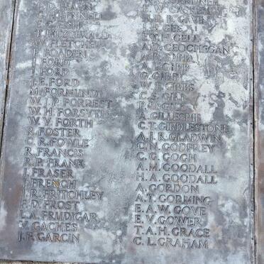 Durban Cenotaph_ 07 :: F - G Surnames
