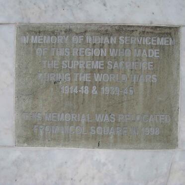 In memory of Indian Servicemen 1914-1918 &amp; 1939-1945