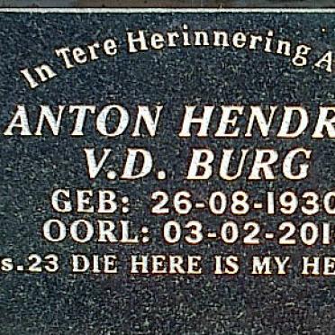 BURG Anton Hendrik, v.d. 1930-2010