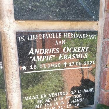 ERASMUS Andries Ockert 1950-2021