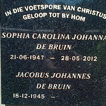 BRUIN Jacobus Johannes, de 1945- &amp; Sophia Carolina Johanna 1947-2012