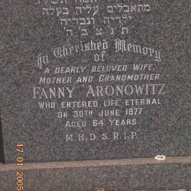 ARONOWITZ Fanny -1977