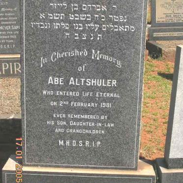 ALTSHULER Abe -1981