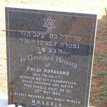 ABRAHAMS Freda nee GOLDBLATT -1994
