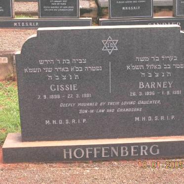 HOFFENBERG Barney 1896-1981 &amp; Cissie 1899-1981