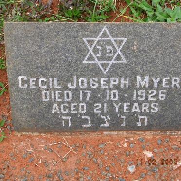 MYERS Cecil Joseph -1926
