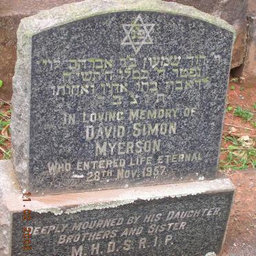 MYERSON David Simon -1957