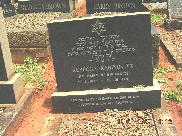 RABINOVITZ Rebecca 1879-1970