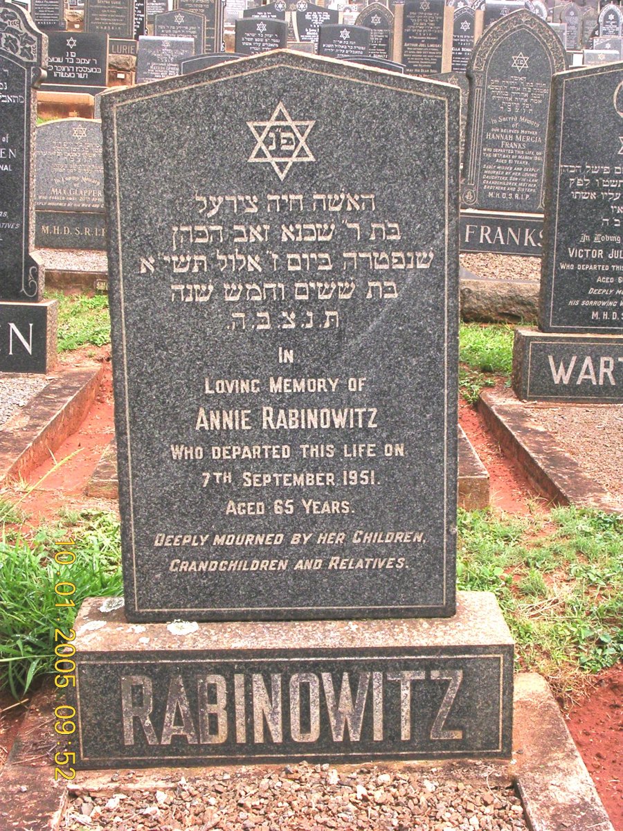 RABINOWITZ Annie -1951