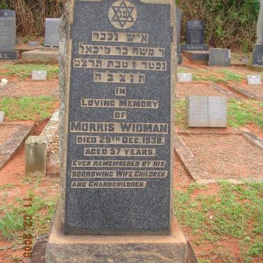 WIDMAN Morris -1938