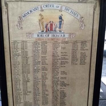 07. MEMORABLE ORDER OF TIN HATS – ROLL OF HONOUR DURBAN AND DISTRICT DUGOUT