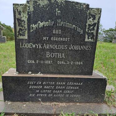 BOTHA Lodewyk Arnoldus Johannes 1887-1964