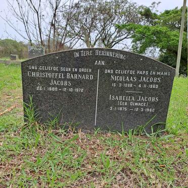 JACOBS Nicolaas 1888-1960 & Isabella OLWAGE 1875-1962 :: JACOBS Christoffel Barnard 1908-1972 