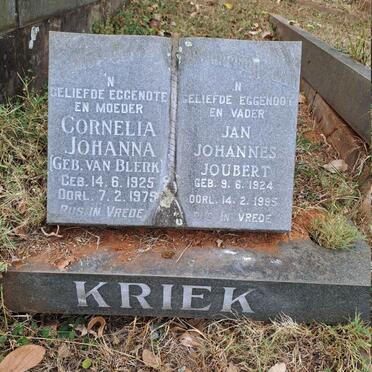 KRIEK Jan Johannes Joubert 1924-1995 & Cornelia Johanna VAN BLERK 1925-1979