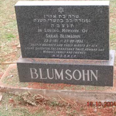 BLUMSOHN Sarah 1911-1994