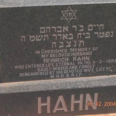 HAHN Heinrich -1985