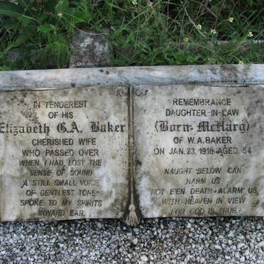 BAKER Elizabeth G.A. nee McHARG -1918