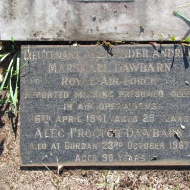 DAWBARN Alexander Andrew Marshall -1941 :: DAWBARN Alec Proctor -1967
