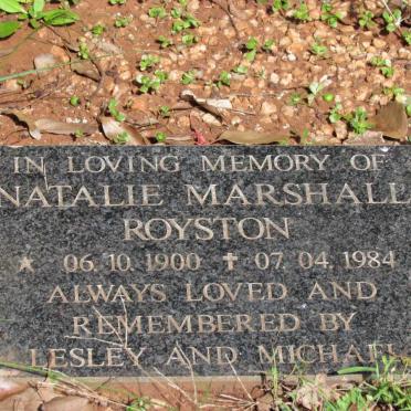 ROYSTON Natalie Marshall 1900-1984