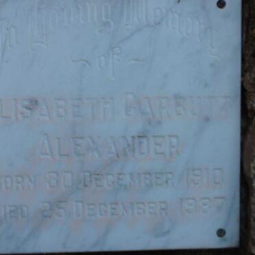 ALEXANDER Elizabeth Carbutt 1910-1987