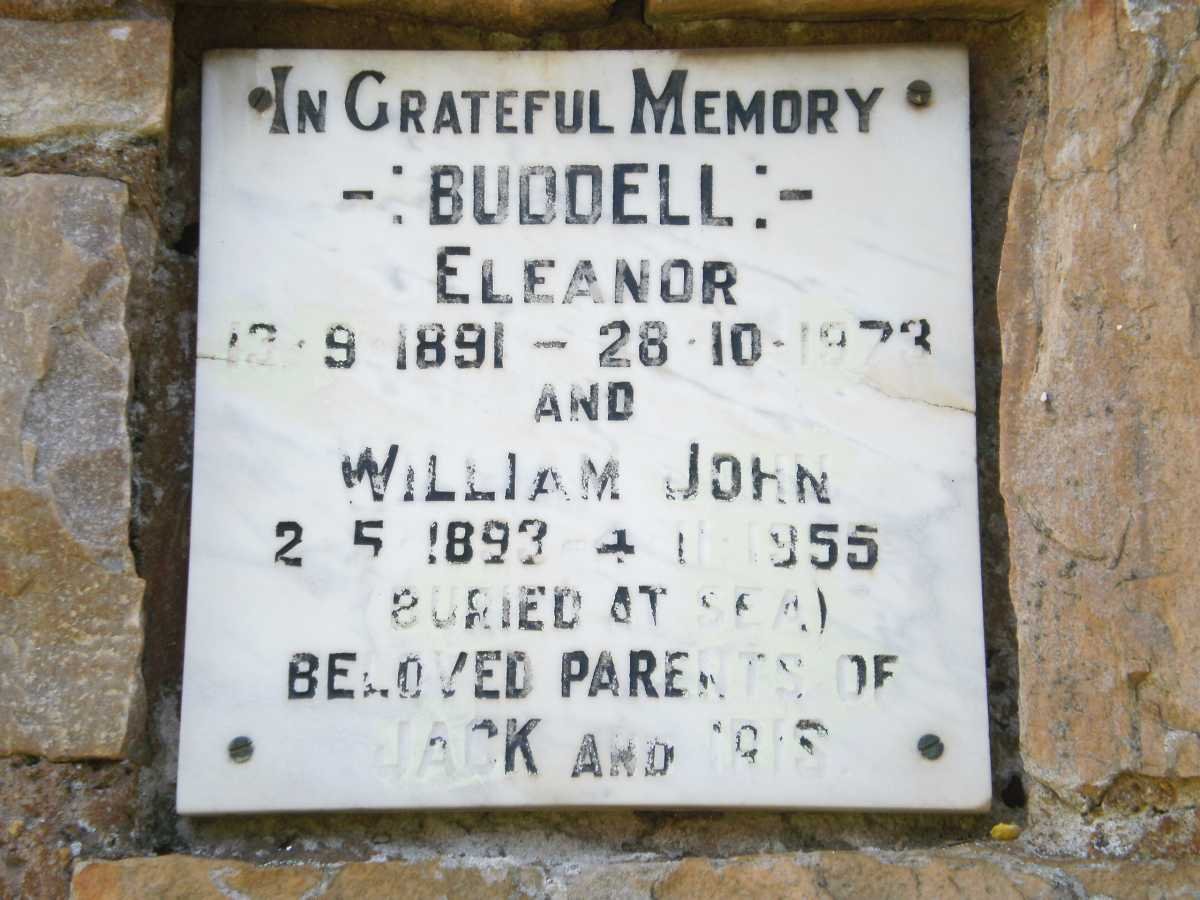 BUDDELL William John 1893-1955 &amp; Eleanor 1891-1973