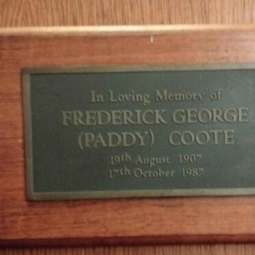 COOTE Frederick George 1907-1987