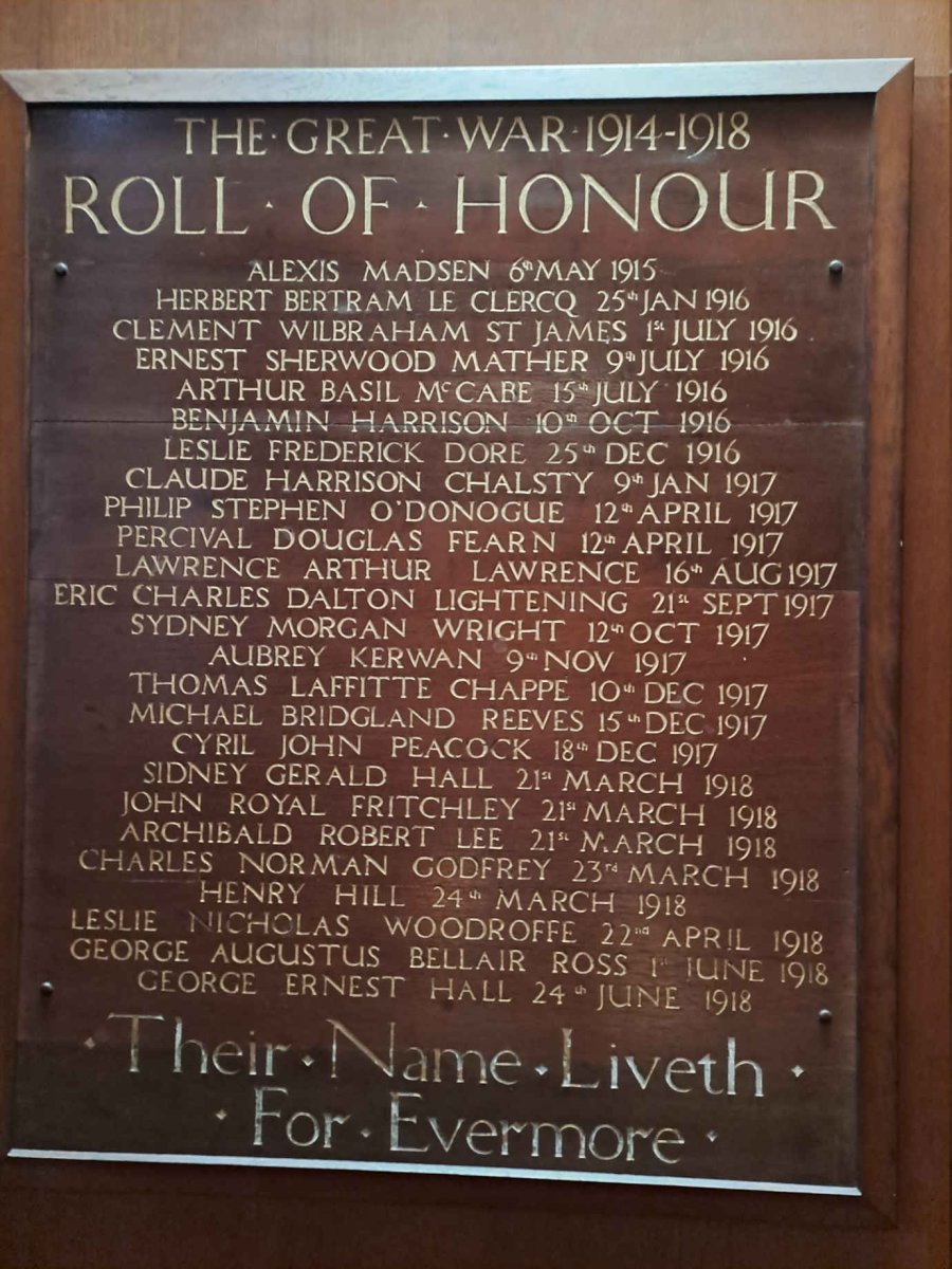 2. Roll of Honour - The Great War 1914-1918 - See names