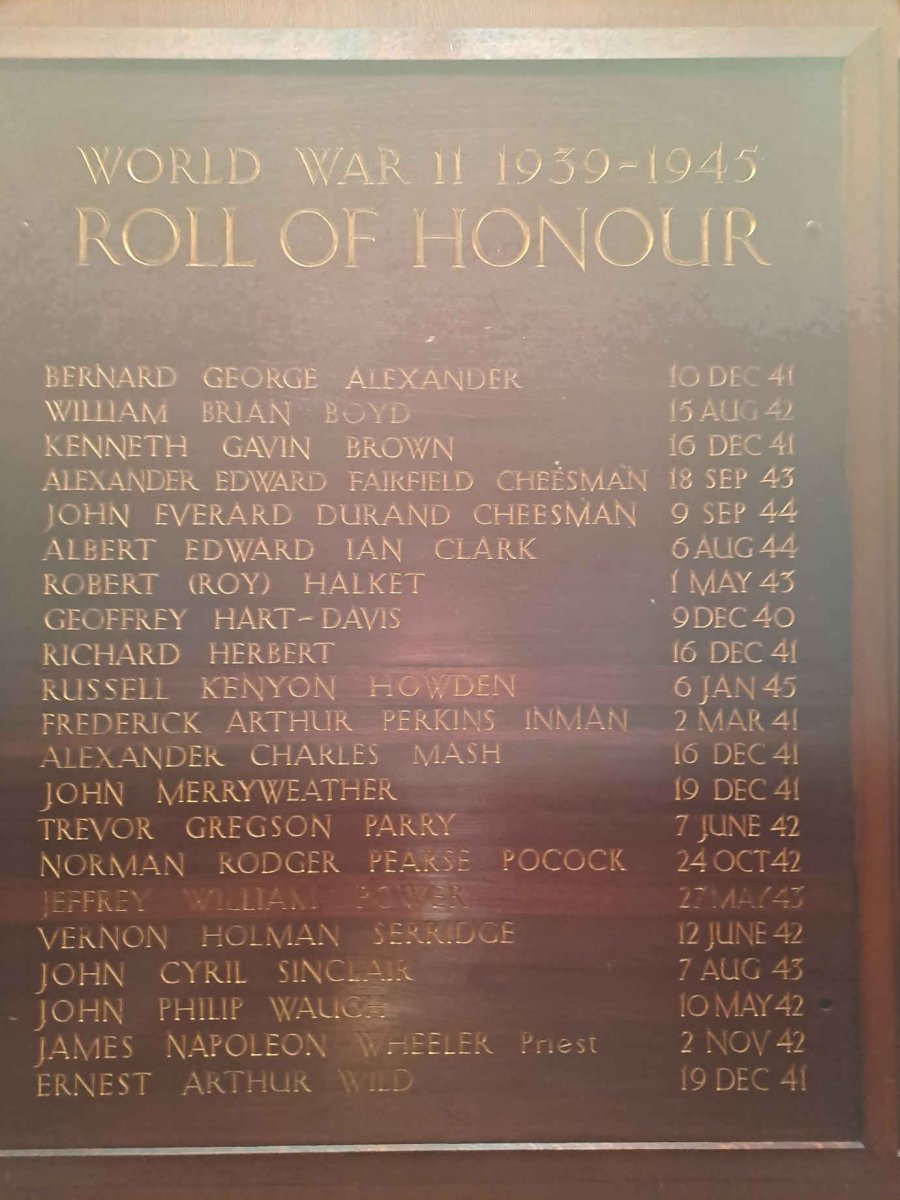 3. Roll of Honour - WWII 1939-1945 - See names