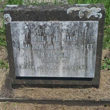 ANDERSON Anne Ethel Jane :: ANDERSON Lilian Blanche :: ANDERSON Gladys Violet :: ANDERSON Oliver Philip