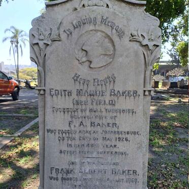 BAKER Frank Albert -1958 & Edith Maude FIELD -1926