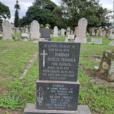 BARKER Arthur 1956-1997 :: DABIDASS Shirley Veronica nee BARKER 1952-2019 