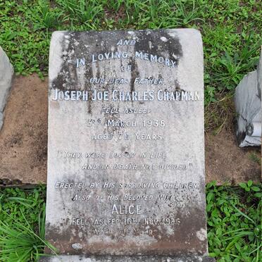 CHAPMAN Joseph Charles -1938 & Alice -1936