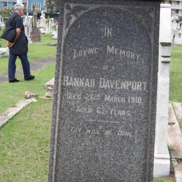 DAVENPORT George 1850-1901 &amp; Hannah -1910