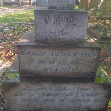 EVANS Augustus Fletcher -1903 & Eliza -1925