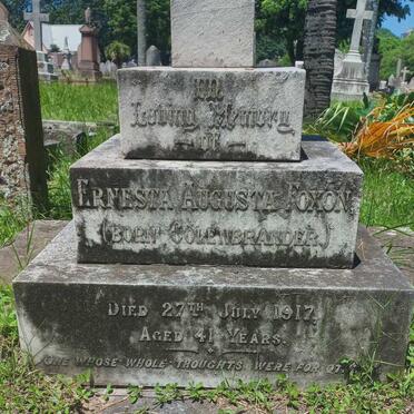 FOXON Ernesta Augusta nee COLENBRANDER -1917