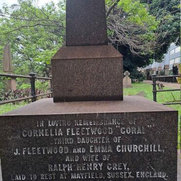 GREY Cornelia Fleetwood nee CHURCHILL -1909