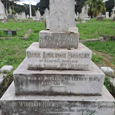 HINDSHAW William -1927 & Annie Anderson -1916