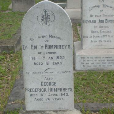 HUMPHREYS George Frederick -1943 :: HUMPHREYS Eva Emily -1922