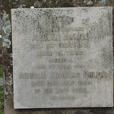 HULME Arnold  -1920 ::  HULME Arnold Francis  -1954