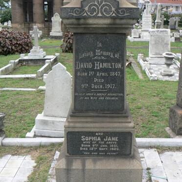 HAMILTON David 1847-1917 &amp; Sophia Jane COLE 1851-1925