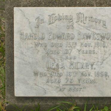 HAWKSWORTH Harold Edward  -1918 &amp; Lena Hilary -1959