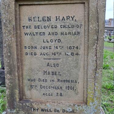 LLOYD Helen Mary 1874-1884 :: LLOYD Mabel -1901