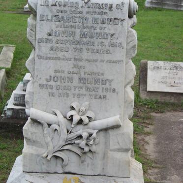 MUNDY John -1918 &amp; Elizabeth -1916