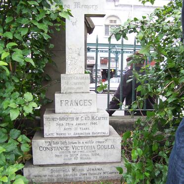 McCARTHY Henry Charles 18?5-1887 :: McCARTHY Frances -1901 :: GOULD Constance Victoria -1954 :: McCARTHY Dorothea Maria Johana -