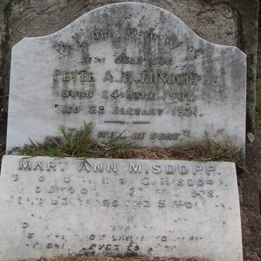MISDORP Peter A.H. 1901-1921 :: MISDORP Mary Ann -1928