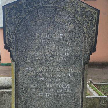 MCDONALD Margaret -1902 :: MCDONALD John -1899 :: MCDONALD Malcolm -1903