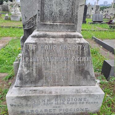 PICCIONE Francis Anthony -1892 :: PICCIONE Frank -1899 :: PICCIONE Margaret -1925